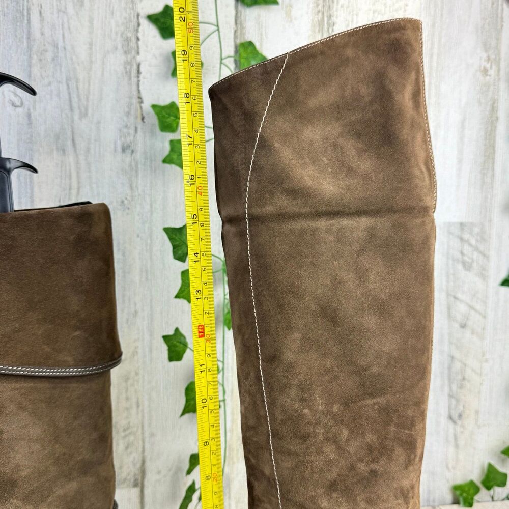 VIC MATIE Knee High Brown Suede Leather Boots from Italy EU 38 Womens US Size 8 - Picture 7 of 9